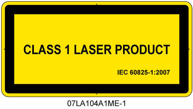 07LA104A1　レーザ放射 クラス1