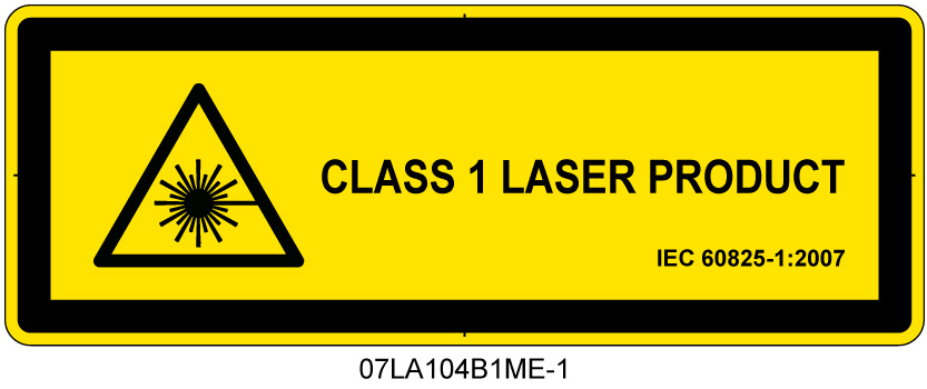 07LA104B1　レーザ放射 クラス1