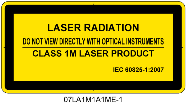 07LA1M1A1　レーザ放射 クラス1M