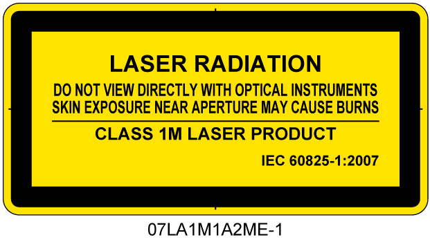 07LA1M1A2　レーザ放射 クラス1M