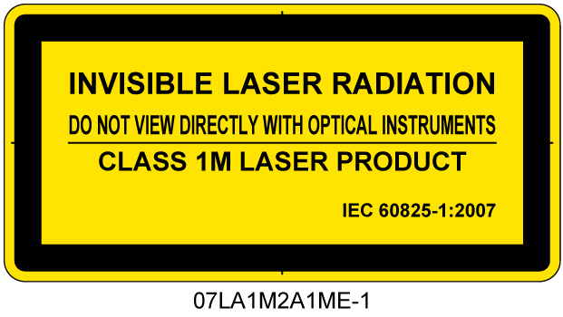 07LA1M2A1　不可視レーザ放射 クラス1M