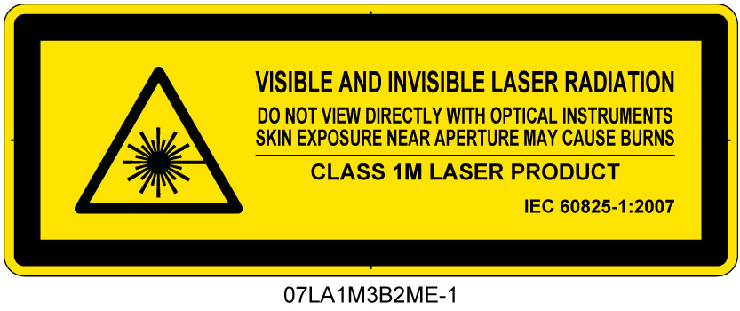 07LA1M3B2　可視及び不可視レーザ放射 クラス1M
