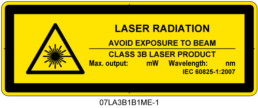 07LA3B1B1　レーザ放射 クラス3B