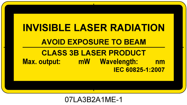 07LA3B2A1　不可視レーザ放射 クラス3B