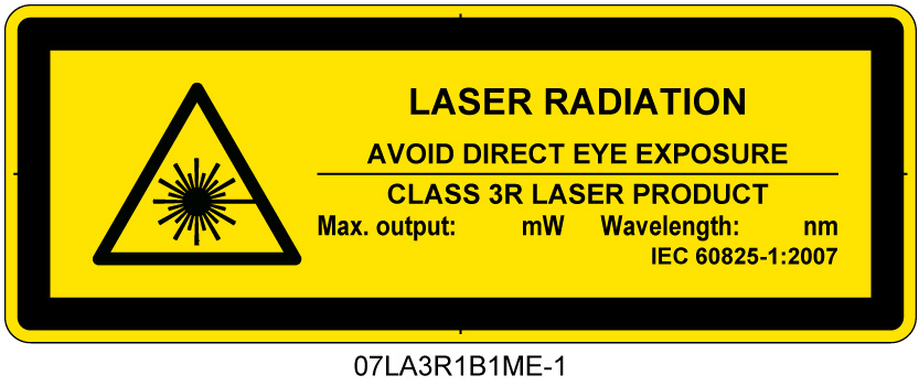07LA3R1B1　レーザ放射 クラス3R