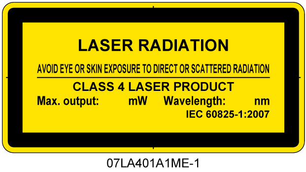 07LA401A1　レーザ放射 クラス4