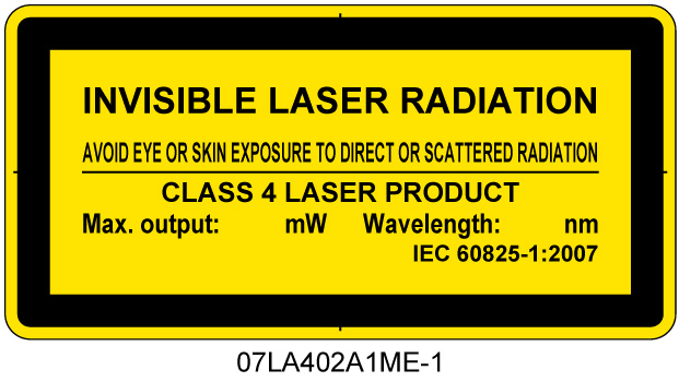 07LA402A1　不可視レーザ放射 クラス4