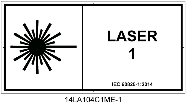 14LA104C1　レーザ放射 クラス1 簡易版
