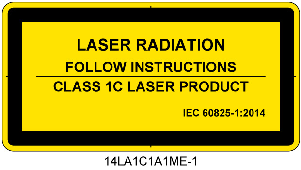 14LA1C1A1　レーザ放射 クラス1C
