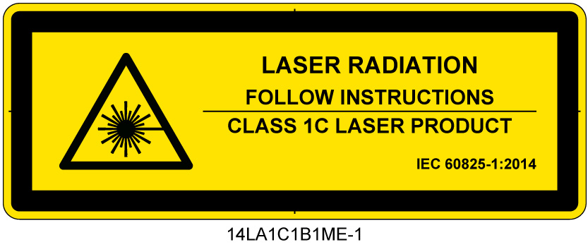 14LA1C1B1　レーザ放射 クラス1C