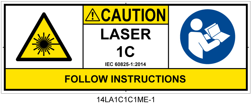 14LA1C1C1　レーザ放射 クラス1C 簡易版