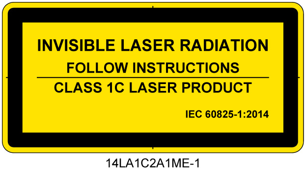 14LA1C2A1　不可視レーザ放射 クラス1C