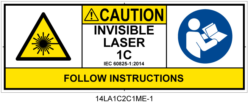 14LA1C2C1　不可視レーザ放射 クラス1C 簡易版