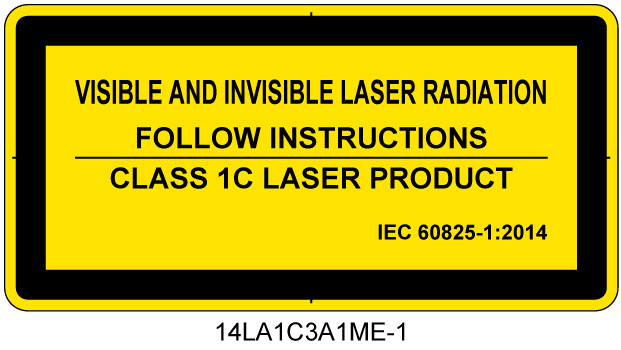 14LA1C3A1　可視及び不可視レーザ放射 クラス1C