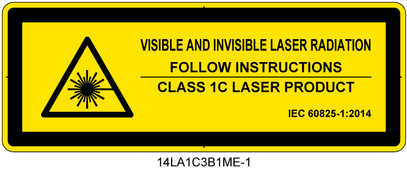 14LA1C3B1　可視及び不可視レーザ放射 クラス1C