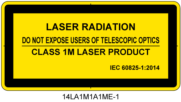 14LA1M1A1　レーザ放射 クラス1M