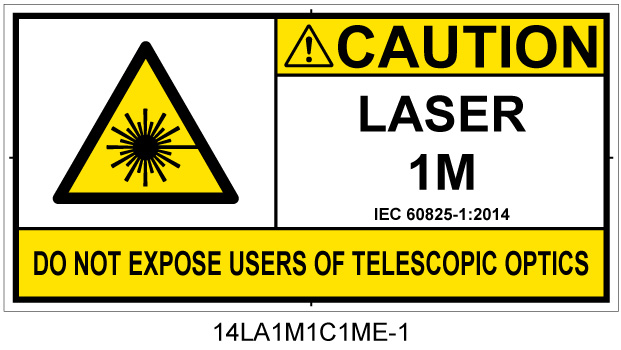 14LA1M1C1　レーザ放射 クラス1M 簡易版