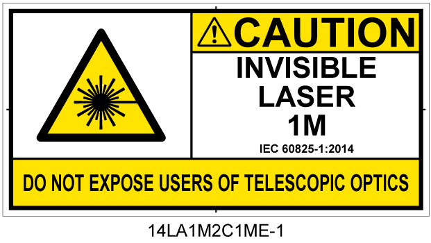 14LA1M2C1　不可視レーザ放射 クラス1M 簡易版