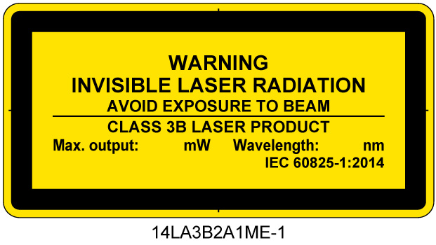 14LA3B2A1　不可視レーザ放射 クラス3B