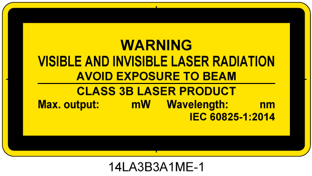 14LA3B3A1　可視及び不可視レーザ放射 クラス3B