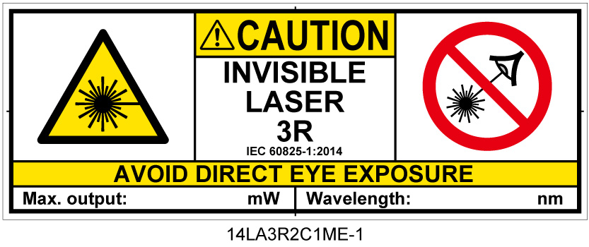 14LA3R2C1　不可視レーザ放射 クラス3R 簡易版