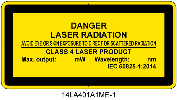 14LA401A1　レーザ放射 クラス4