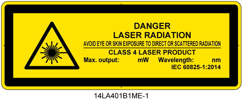 14LA401B1　レーザ放射 クラス4