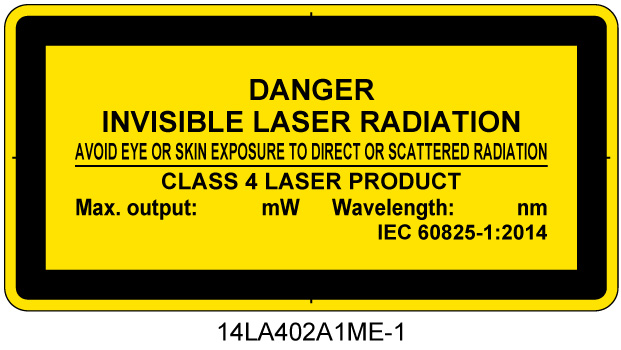14LA402A1　不可視レーザ放射 クラス4