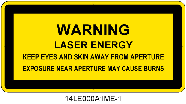 14LE000A1　皮膚及び前眼部への潜在的危険性に対する警告