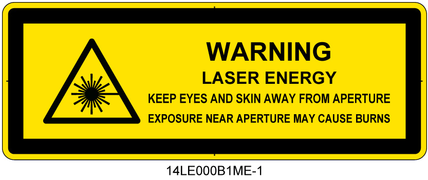 14LE000B1　皮膚及び前眼部への潜在的危険性に対する警告