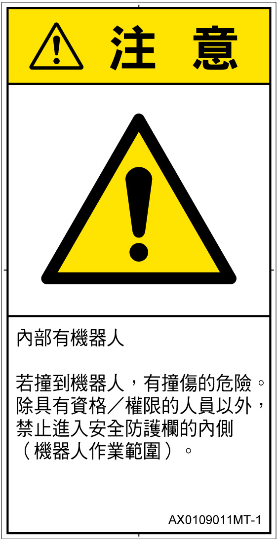 AX0109011　一般的な警告