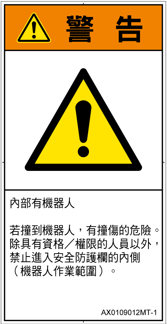 AX0109012　一般的な警告