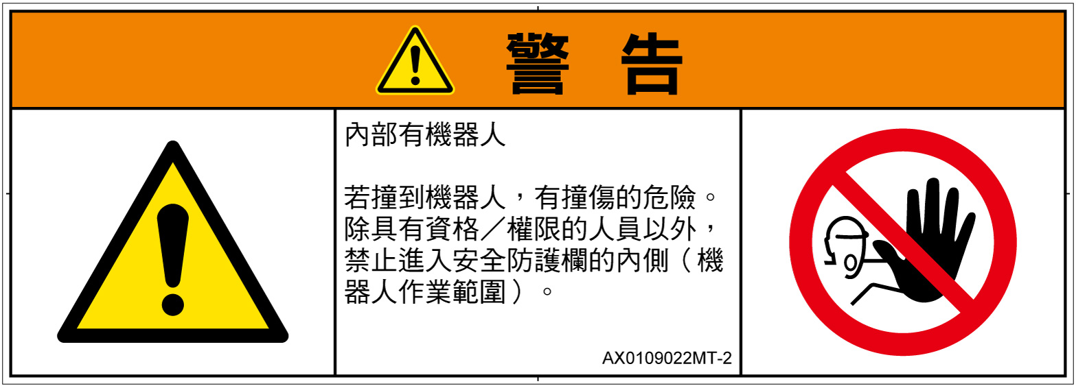 AX0109022　一般的な警告