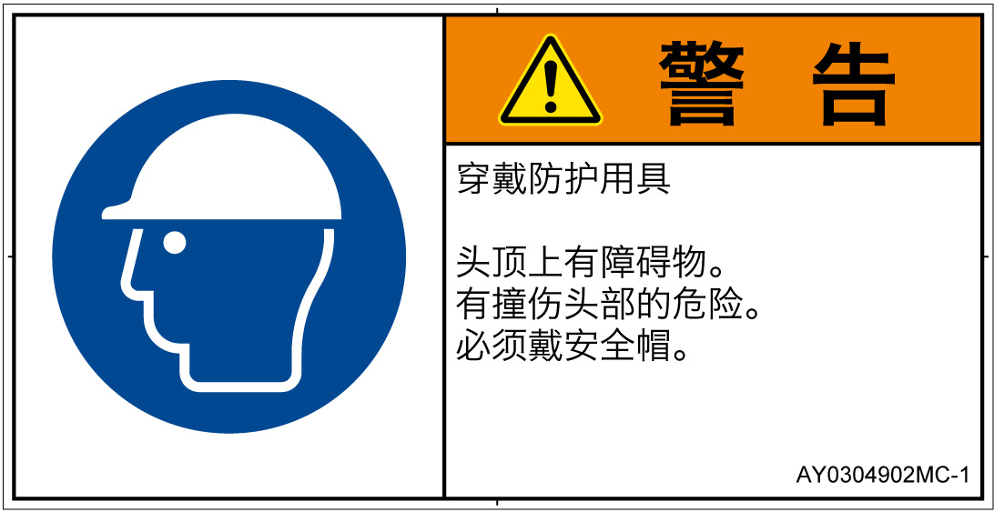 AY0304902　頭部の保護具を着用