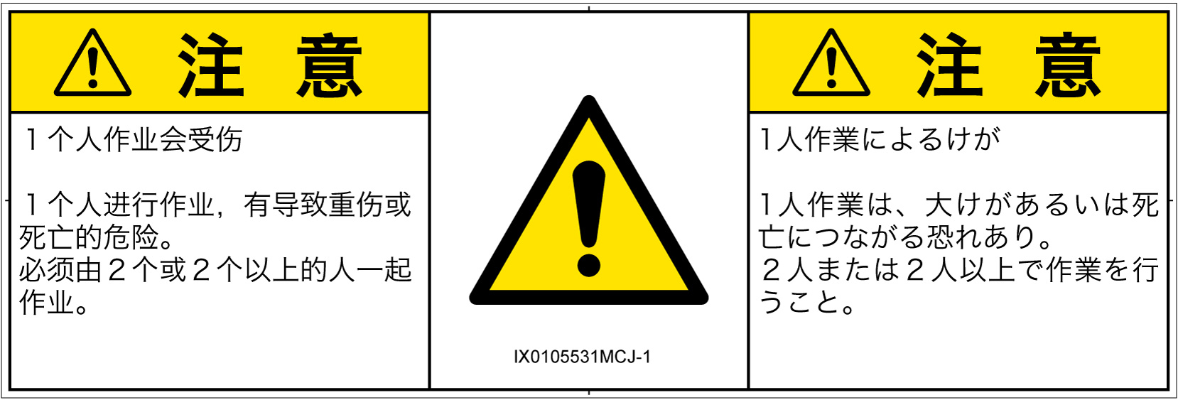 IX0105531　一般的な警告