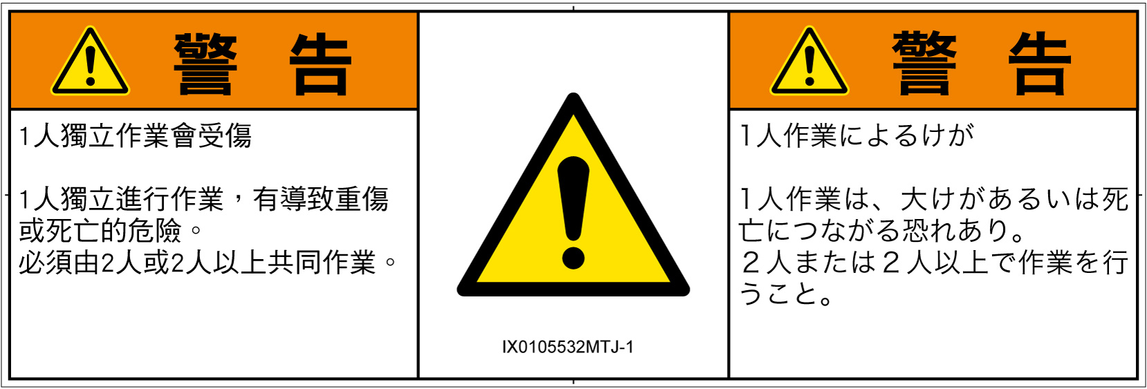IX0105532　一般的な警告