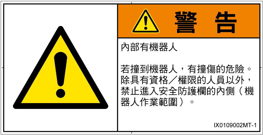 IX0109002　一般的な警告