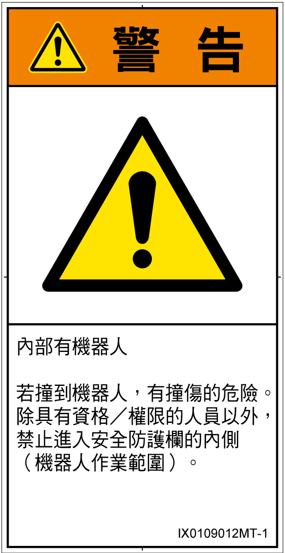 IX0109012　一般的な警告