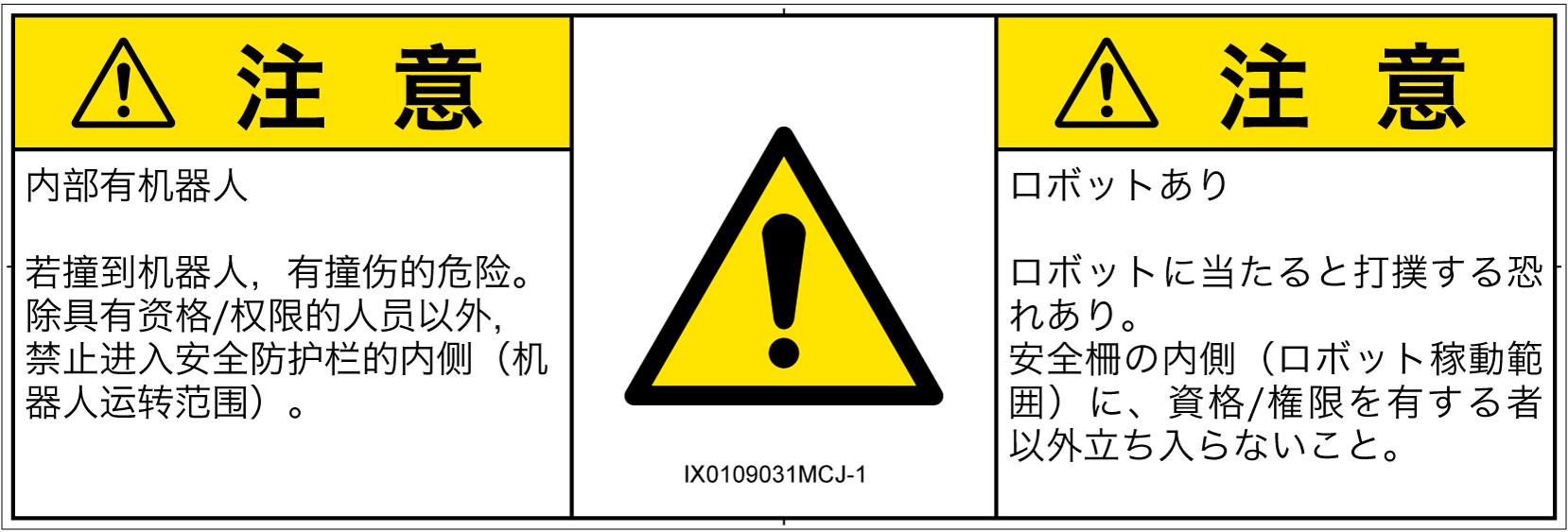 IX0109031　一般的な警告