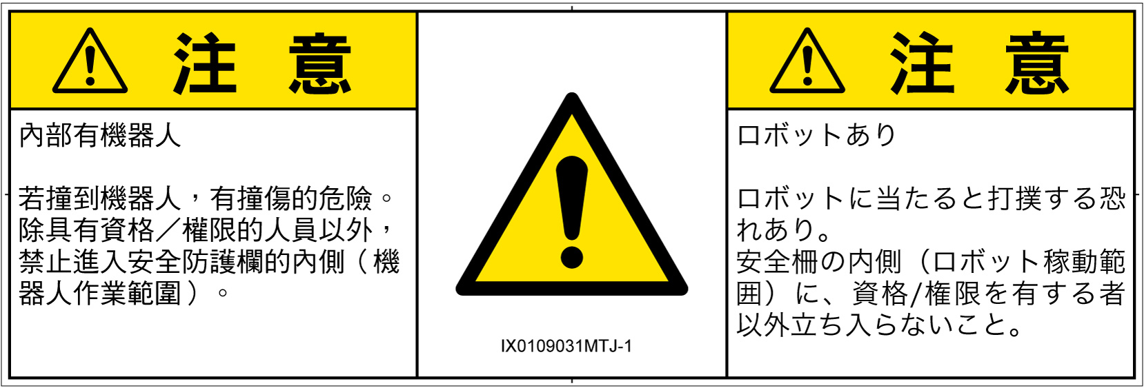 IX0109031　一般的な警告