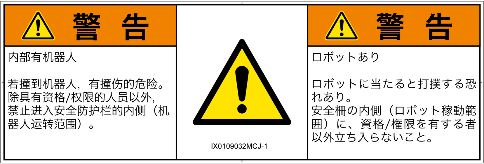 IX0109032　一般的な警告