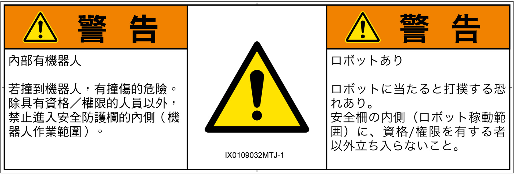 IX0109032　一般的な警告