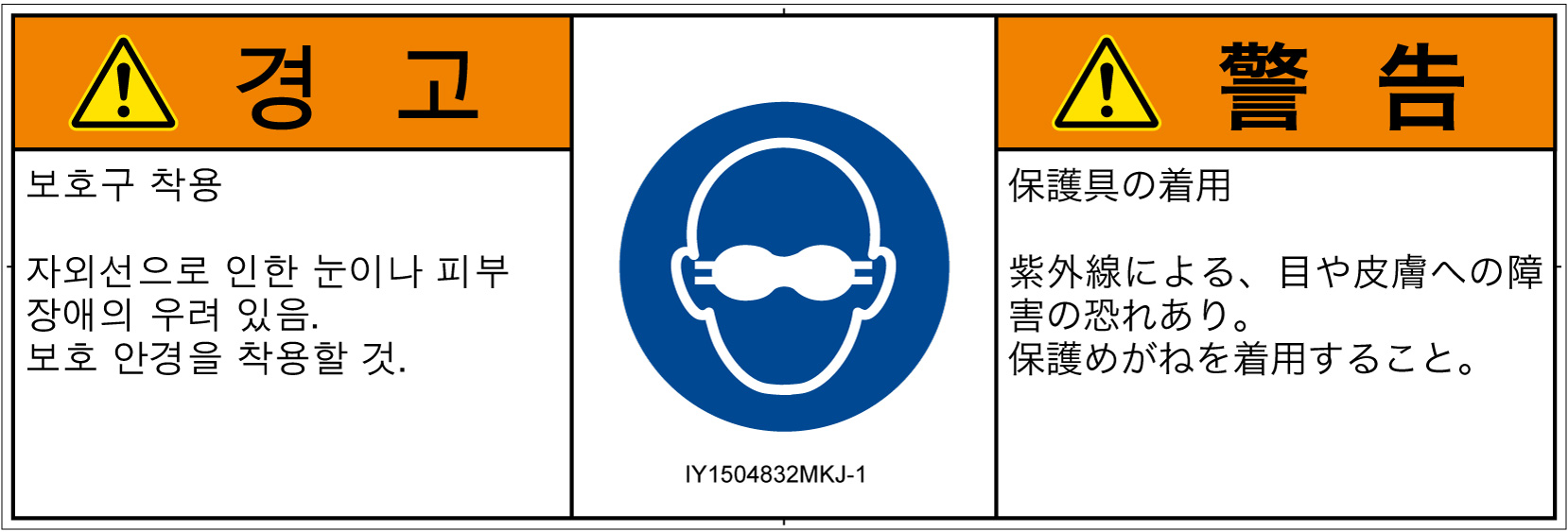 IY1504832　遮光性の目の保護具着用