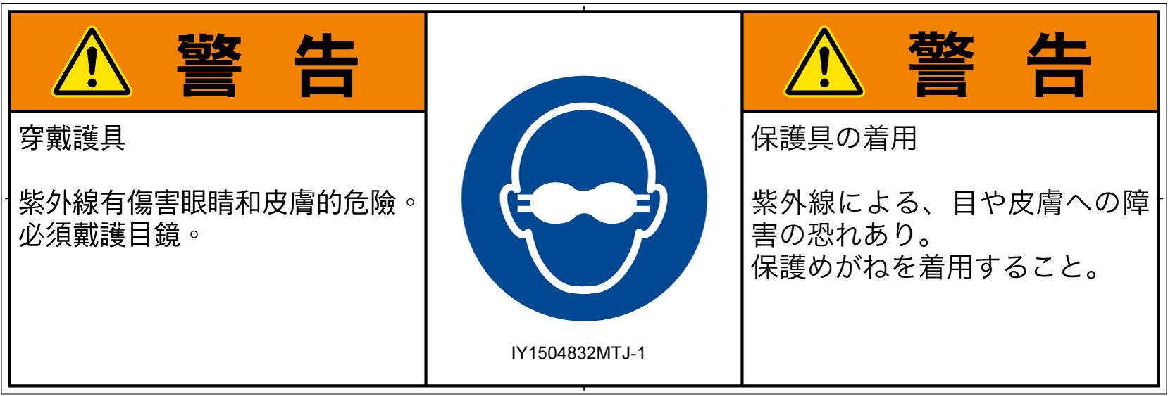 IY1504832　遮光性の目の保護具着用