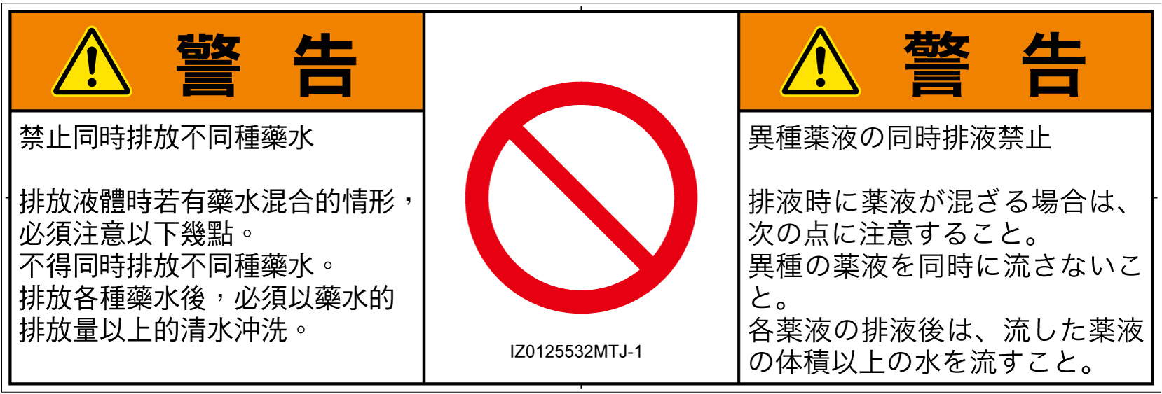 IZ0125532　同時排液禁止