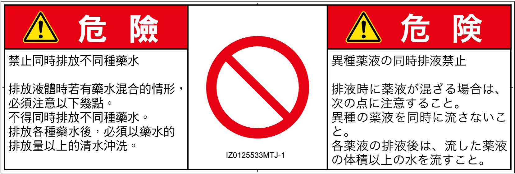 IZ0125533　同時排液禁止
