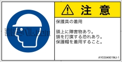 AY0304901　頭部の保護具を着用